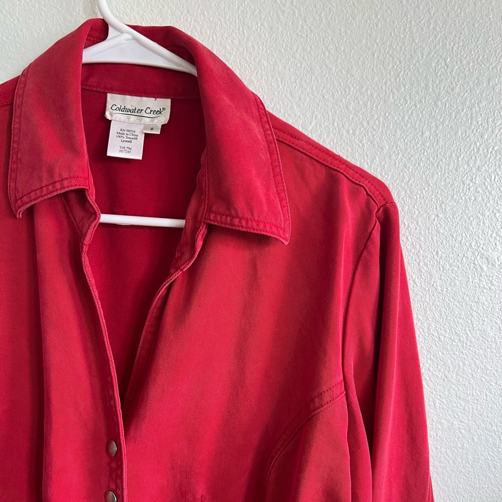 Red Button Down